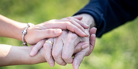 Elderly person hands